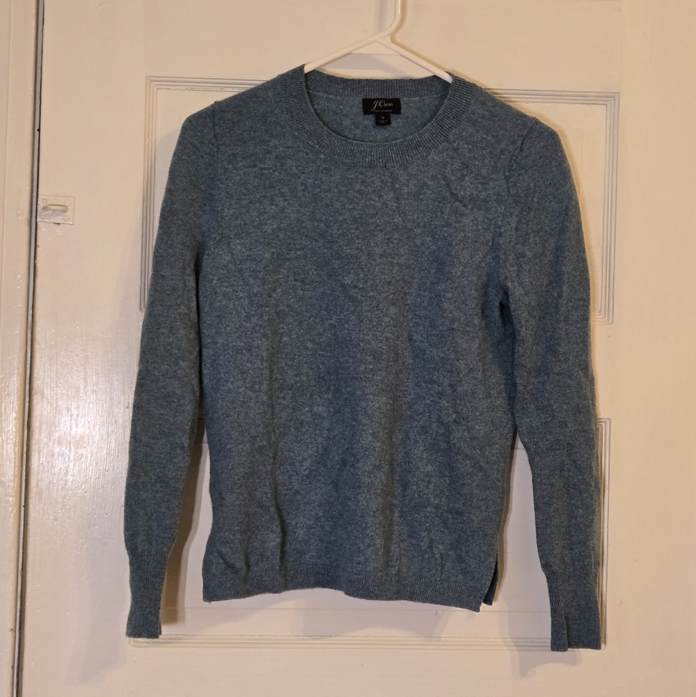 J. Crew Heather Slate Blue Crewneck Sweater